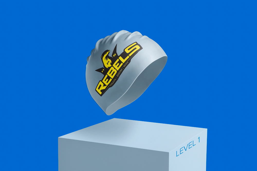 Rebels Level 1 white swimming cap